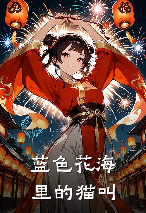 蓝色花海里的猫叫