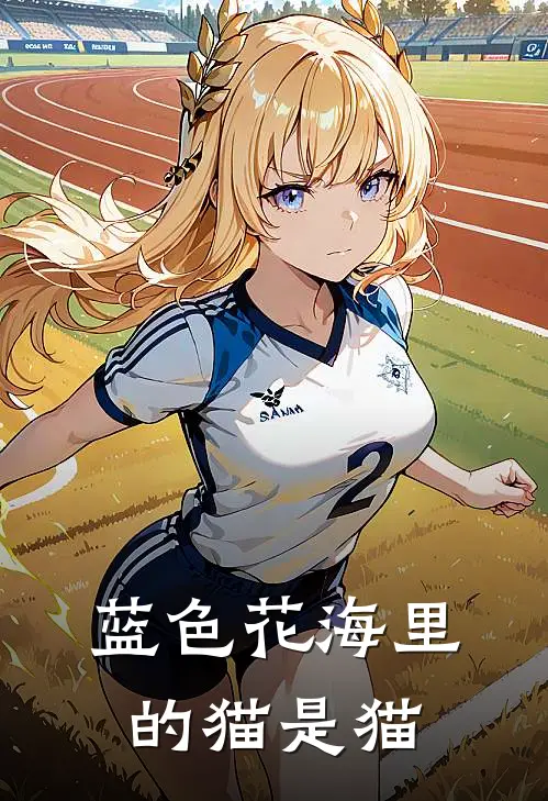 蓝色花海里的猫是猫